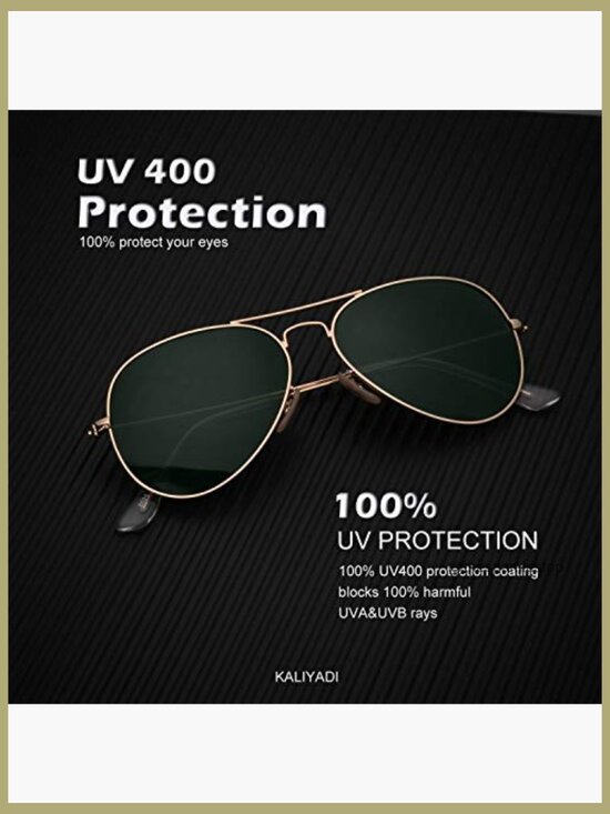 Polarized Aviator Sunglasses with UV Protection, Metal Frame